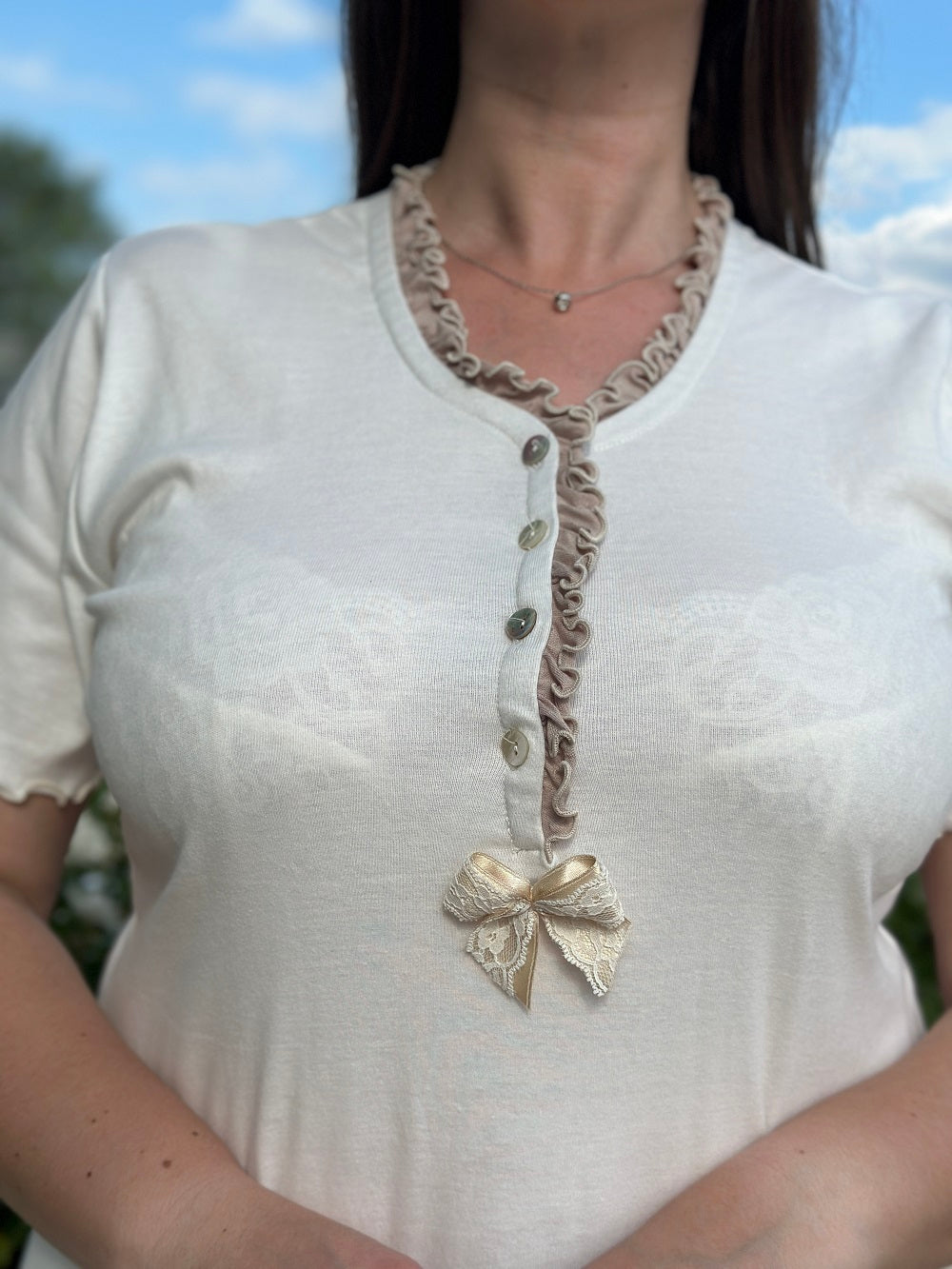 Camicia Donna Manica Corta Frullino