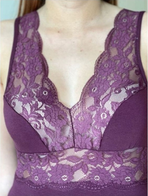 Canotta Spalla Larga Pizzo Seno