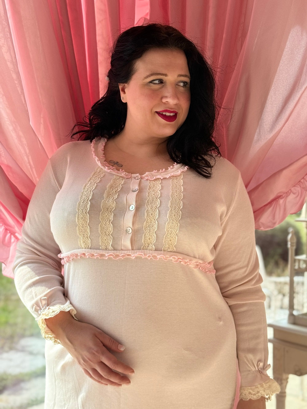 Camicia Donna Manica Luga Valencienne