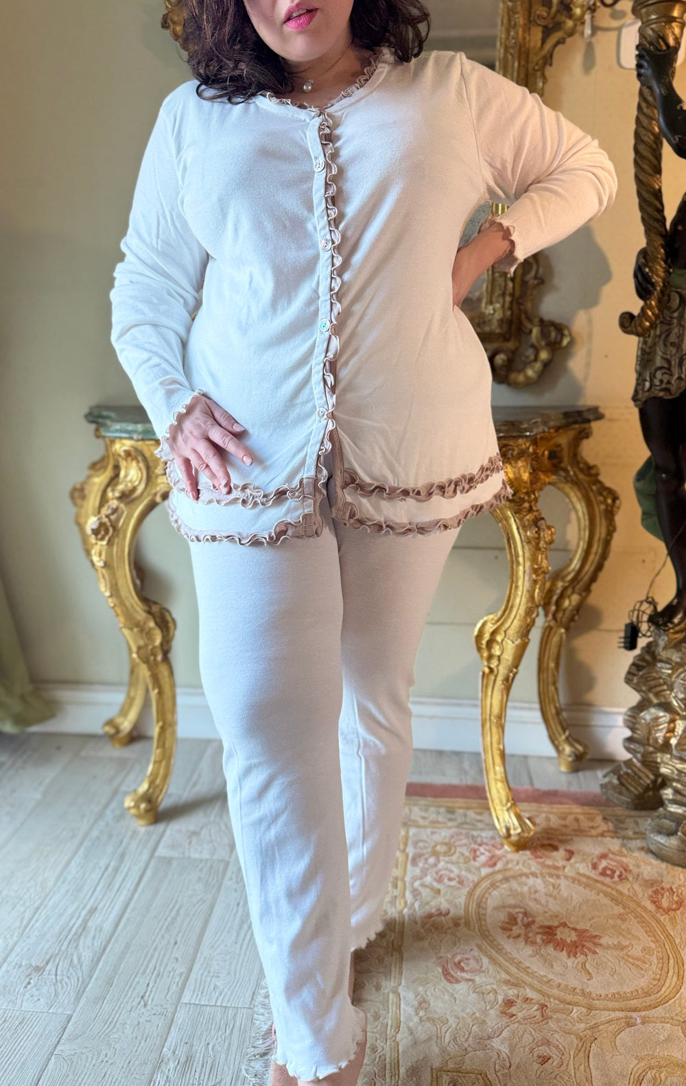 Pigiama Donna Aperto Manica Lunga Giorgia