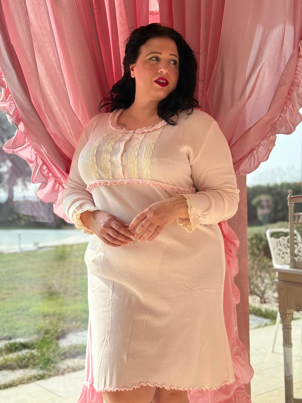 Camicia Donna Manica Luga Valencienne