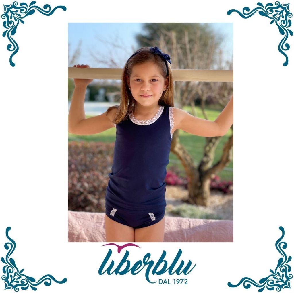 Canotta Bimba  Spalla Larga Pizzetto