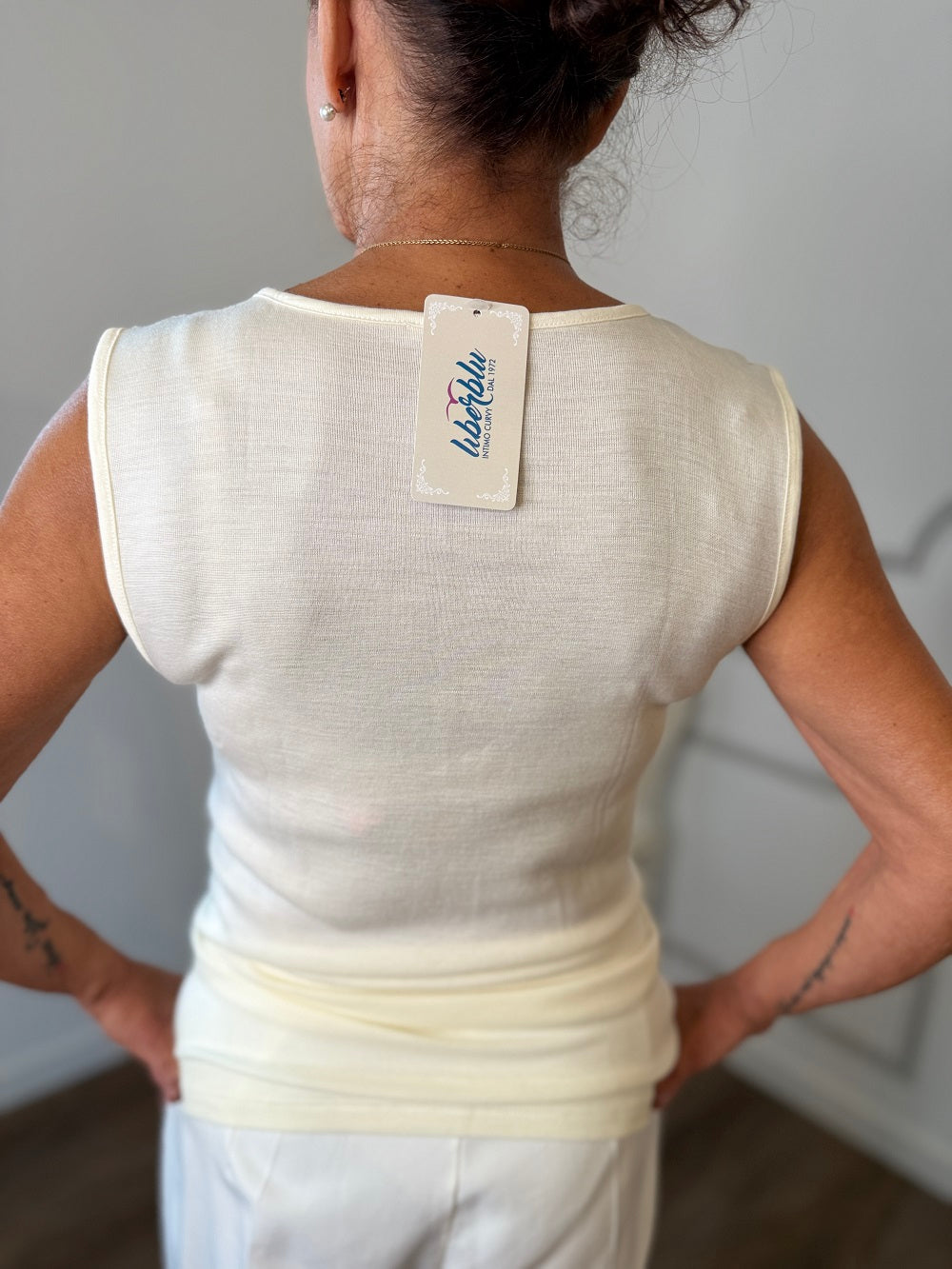 Canotta Donna Spalla Larga Lurex