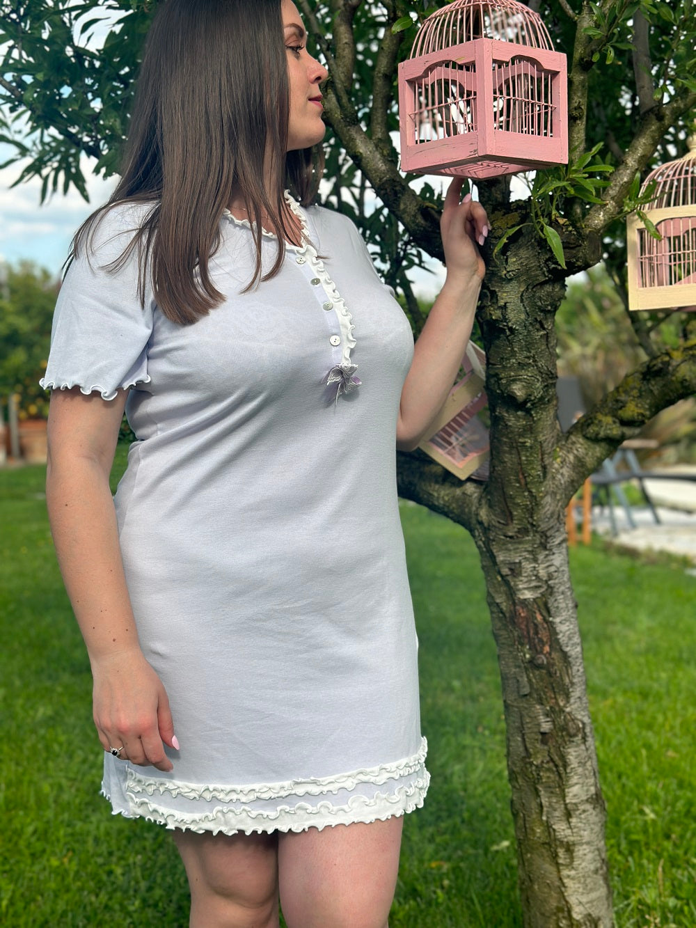 Camicia Donna Manica Corta Frullino