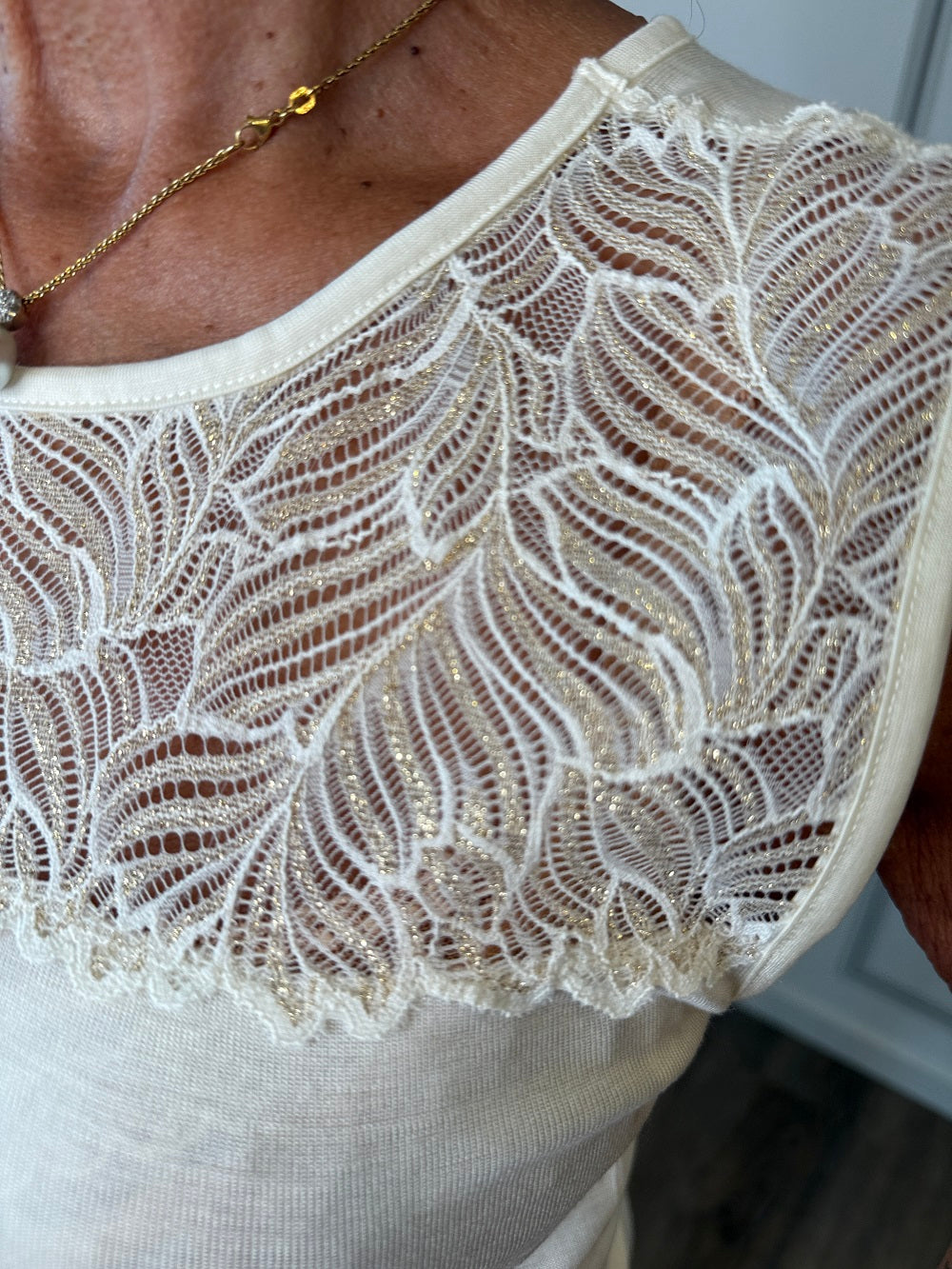 Canotta Donna Spalla Larga Lurex