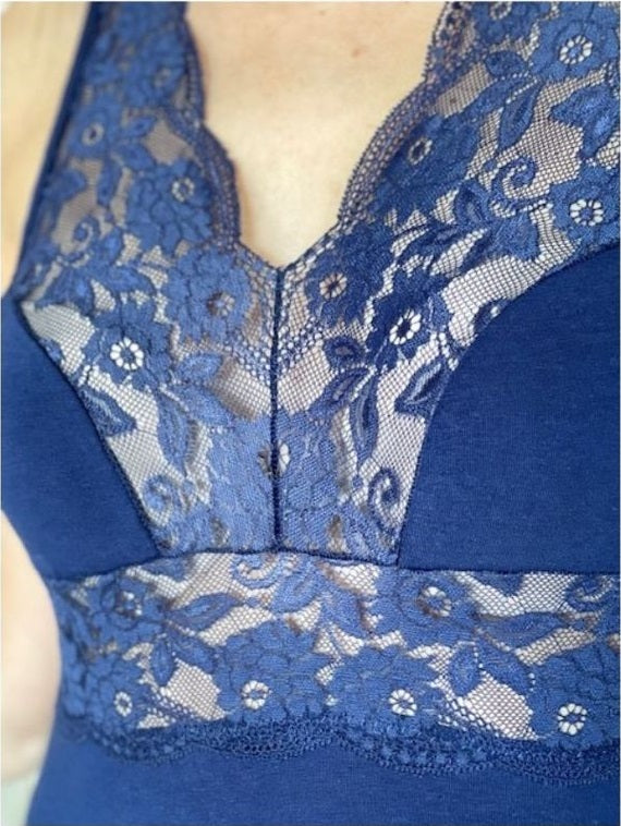 Canotta Spalla Larga Pizzo Seno