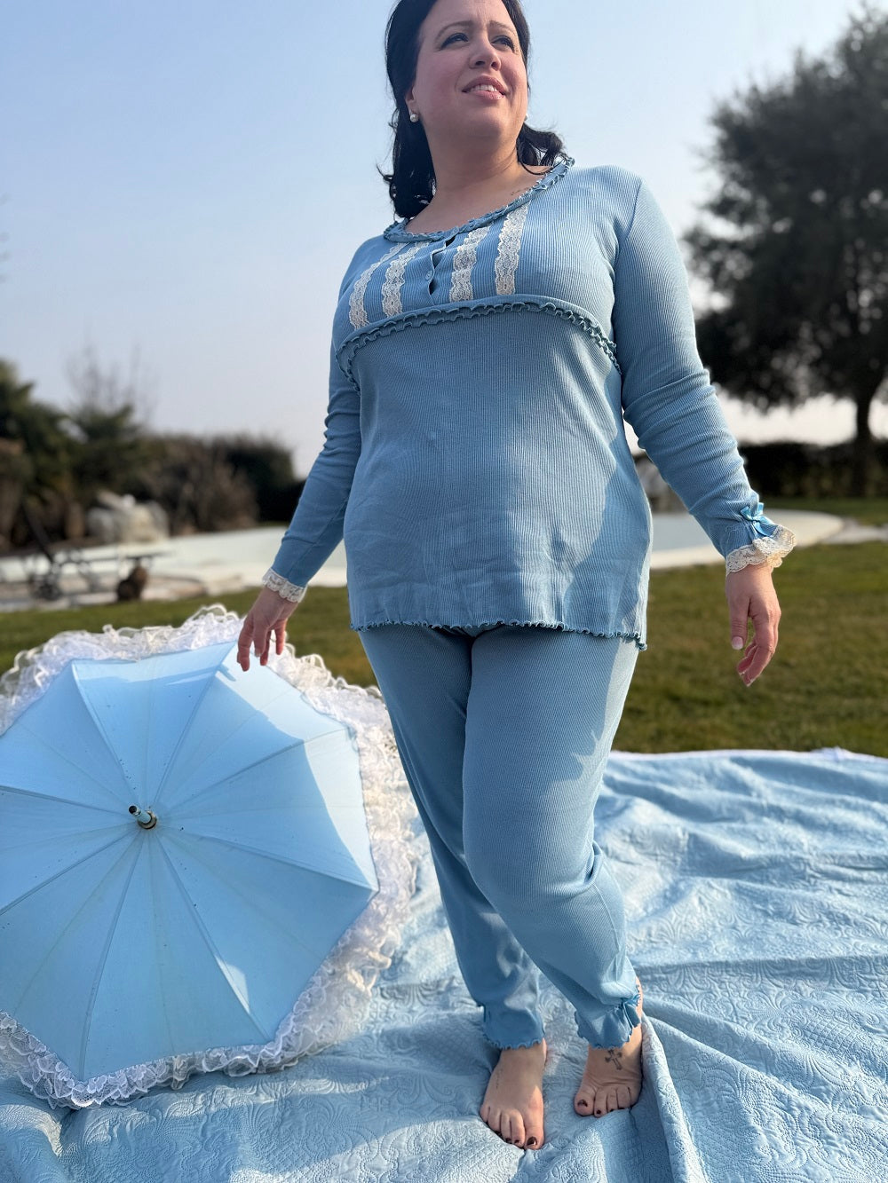 Pigiama Donna Manica Lunga Valencienne