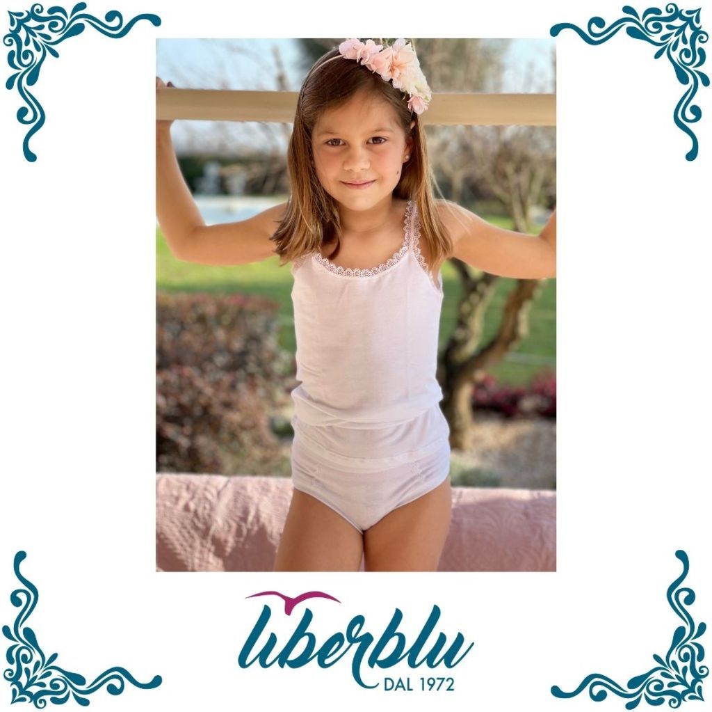 Canotta Bimba Spalla Stretta Pizzetto