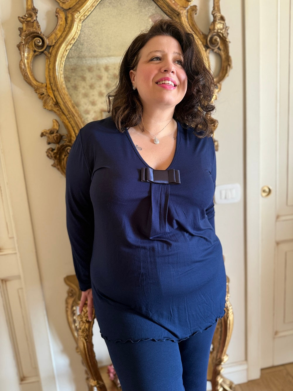 Pigiama Donna Manica Lunga  Modal Raso