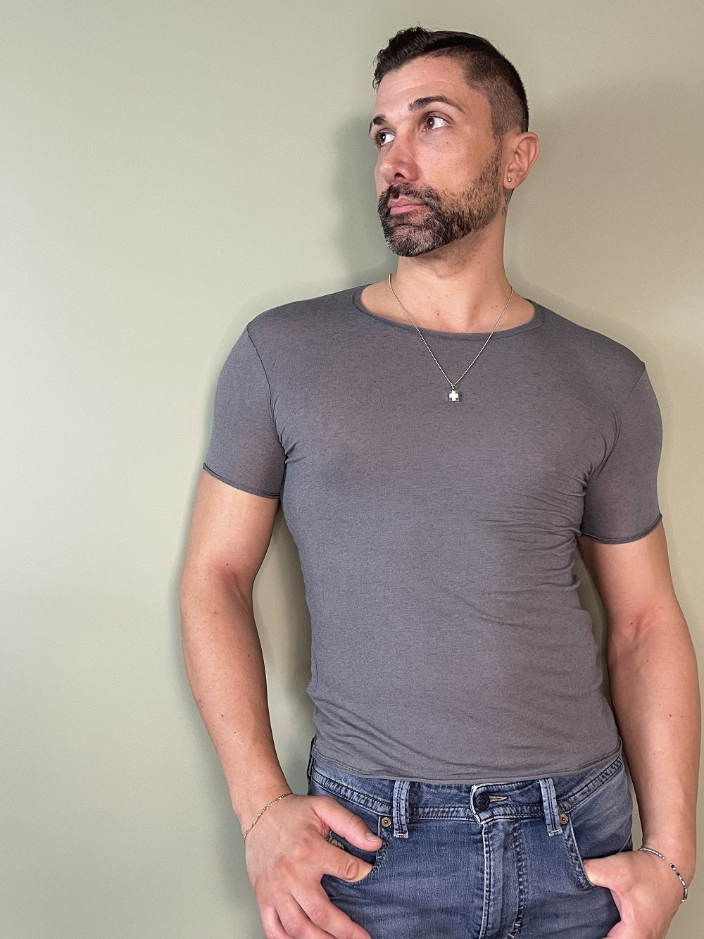 Maglia Uomo Manica Corta Cachemire 2410