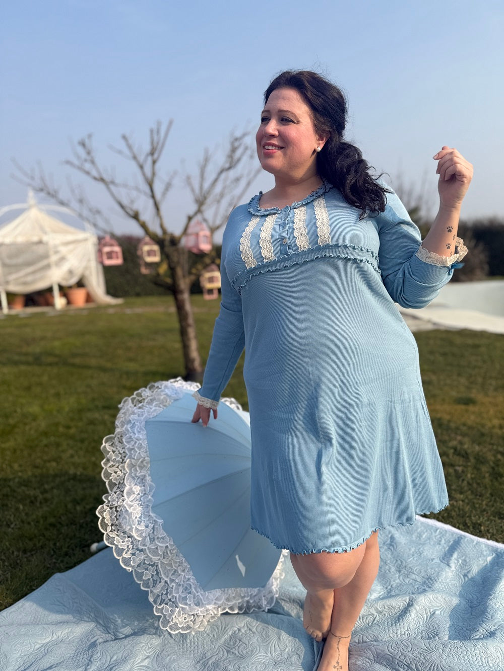 Camicia Donna Manica Luga Valencienne