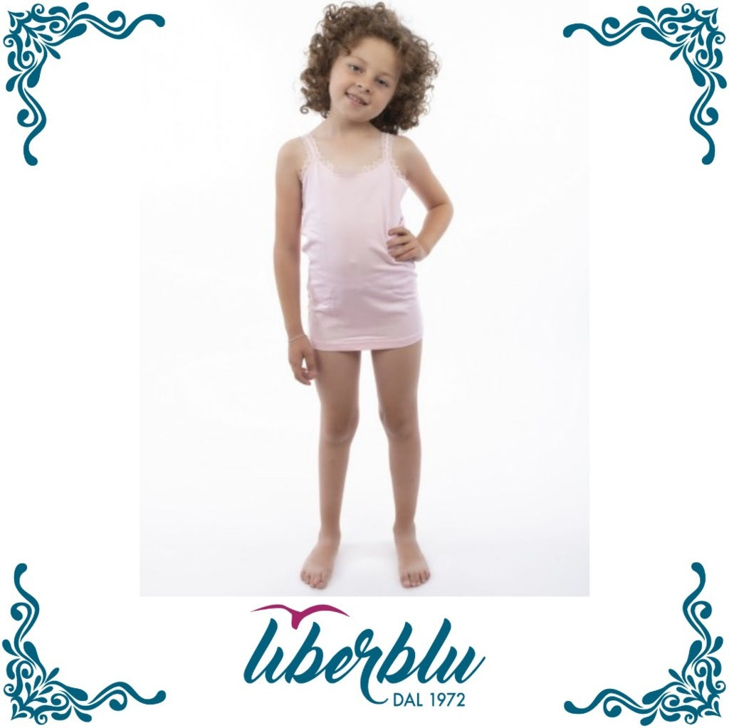 Canotta Bimba Spalla Stretta Pizzetto