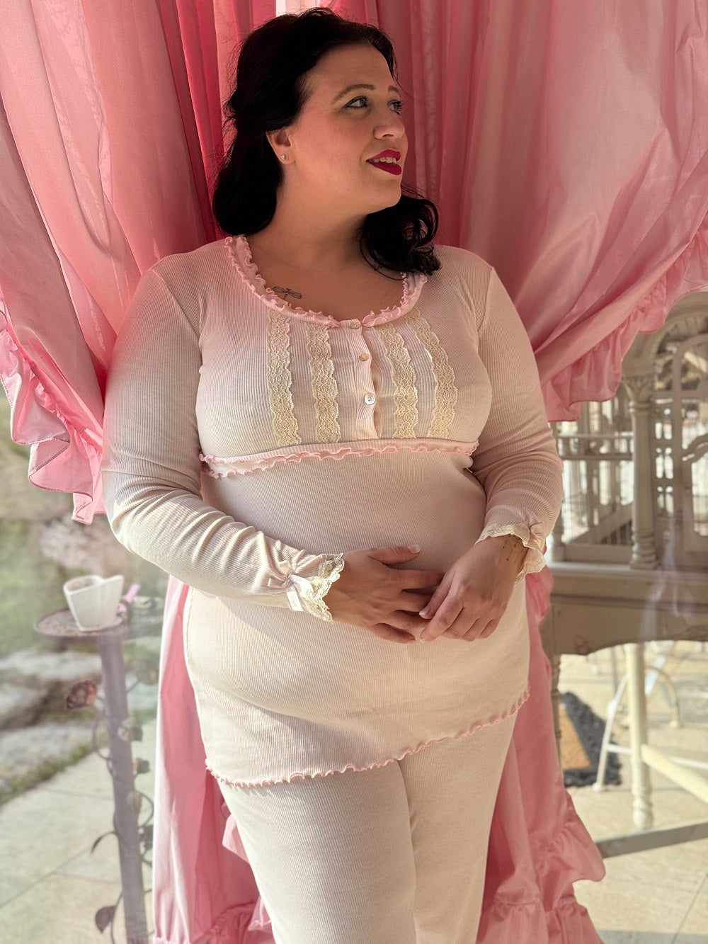 Pigiama Donna Manica Lunga Valencienne