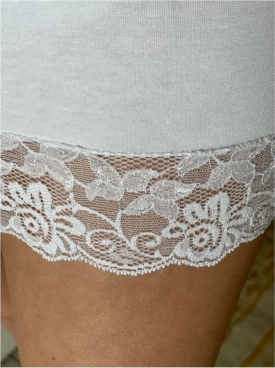 Canotta Donna Spalla Larga Pizzo Fondo