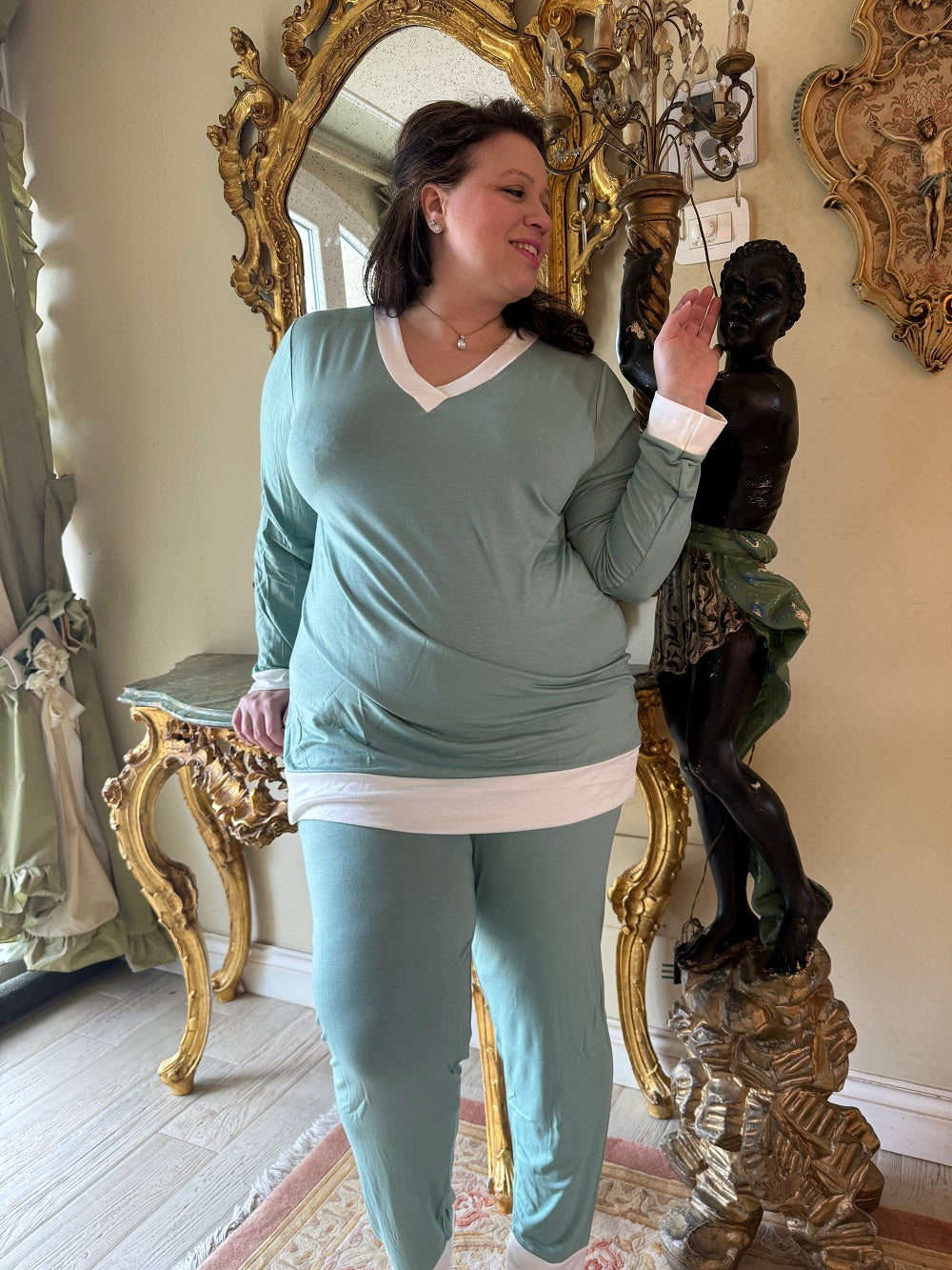 Pigiama Donna Scollo A V  Lidia