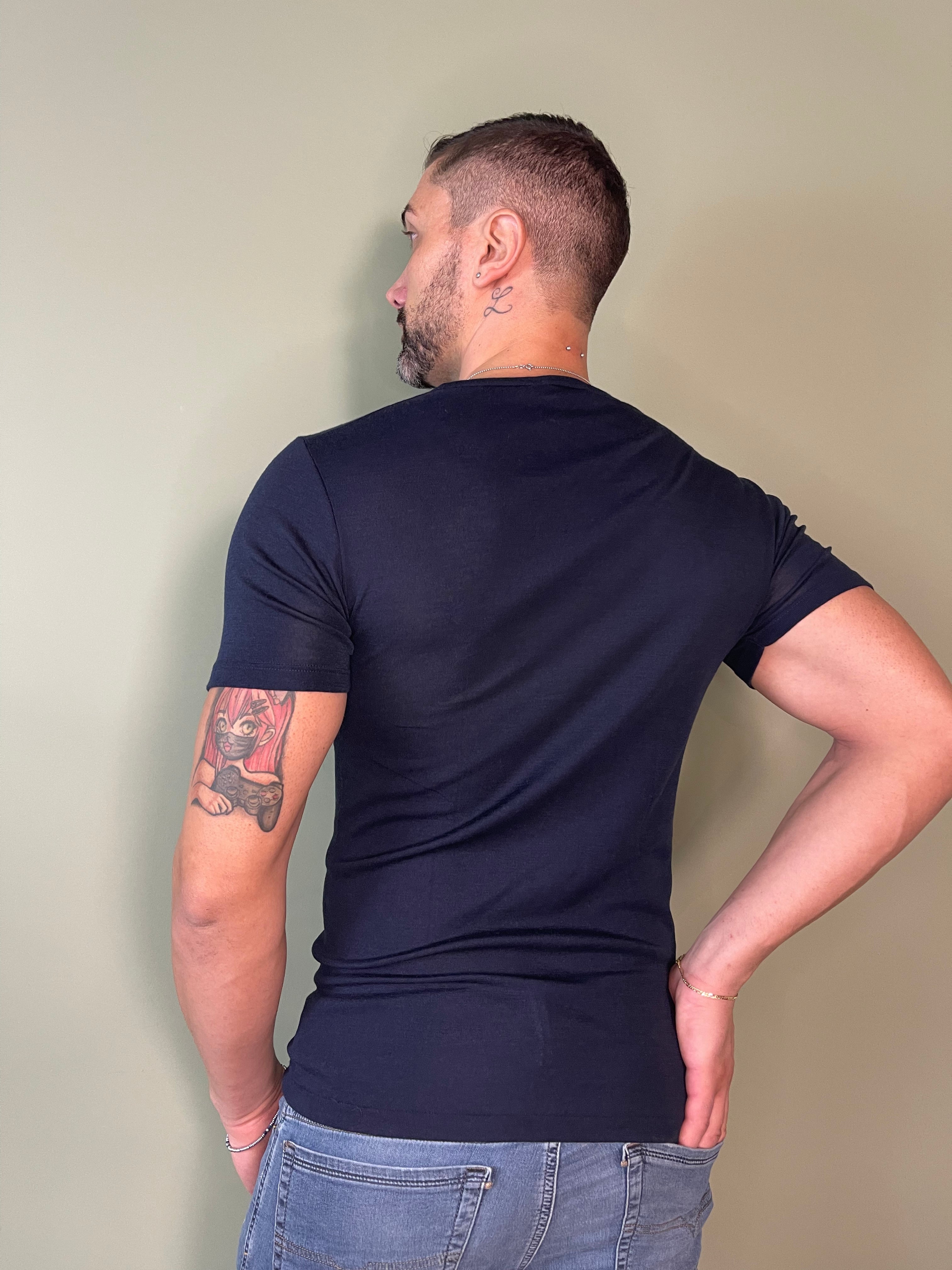 Maglia Uomo Manica Corta Lana-Seta Alghero