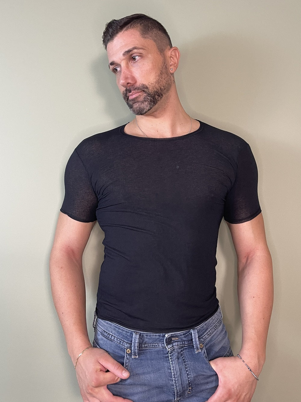 Maglia Uomo Manica Corta Cachemire 2410