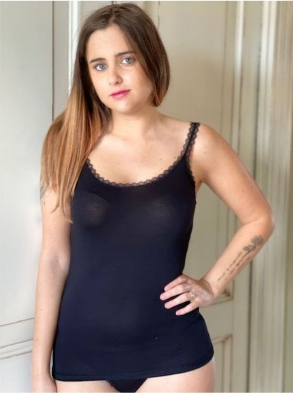 Canotta Donna Spalla Stretta Pizzetto