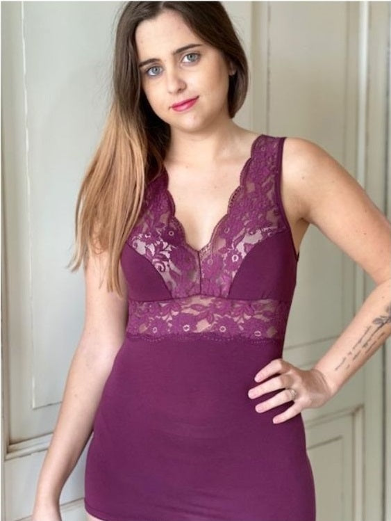 Canotta Spalla Larga Pizzo Seno