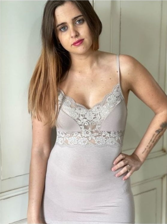 Canotta Donna Spalla Stretta Pizzo Seno