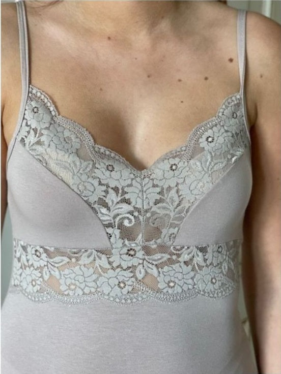 Canotta Donna Spalla Stretta Pizzo Seno