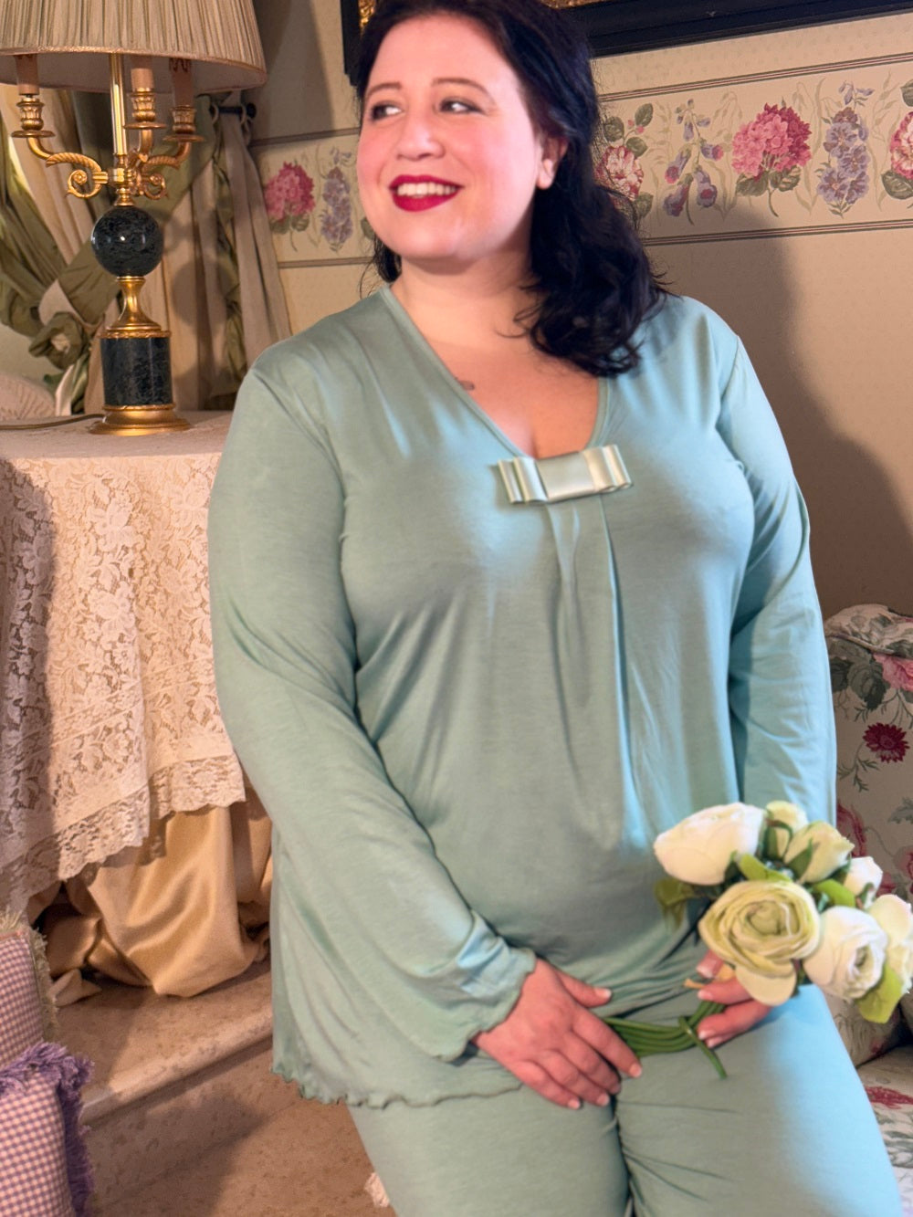 Pigiama Donna Manica Lunga  Modal Raso