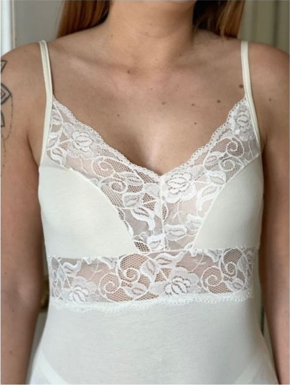 Canotta Donna Spalla Stretta Pizzo Seno