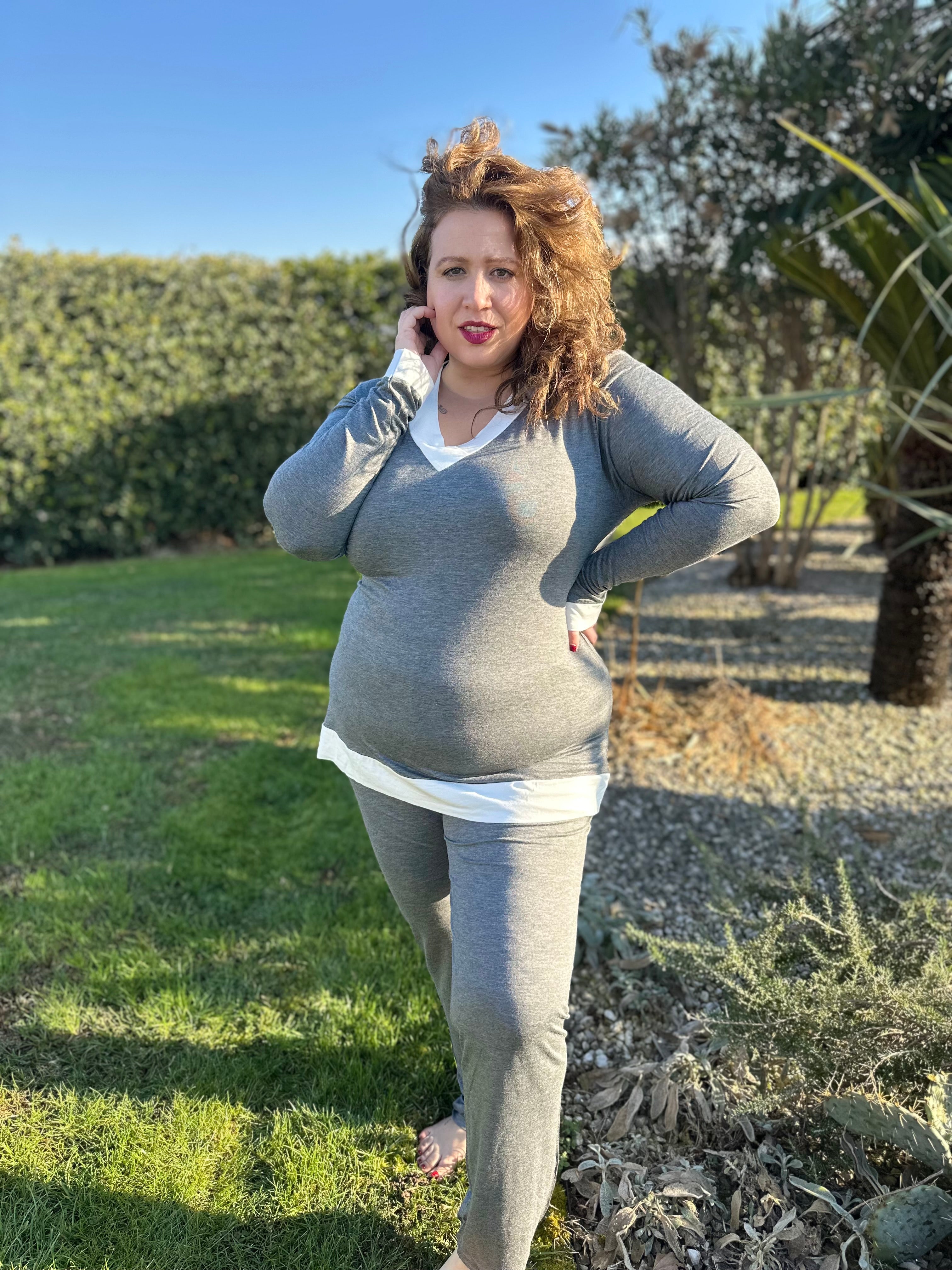 Pigiama Donna Scollo A V  Lidia