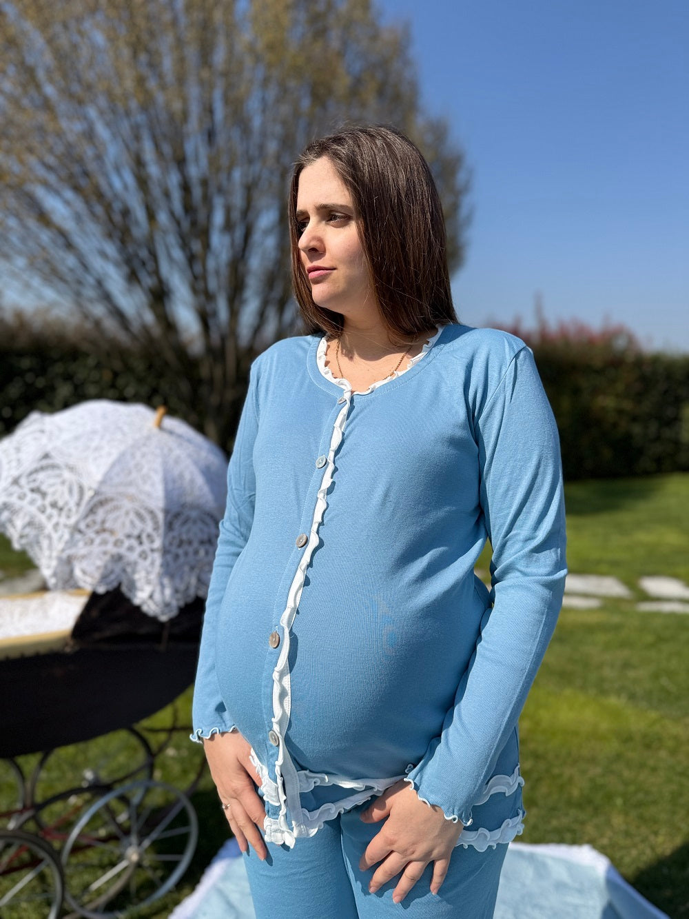 Pigiama Donna Aperto Manica Lunga Giorgia