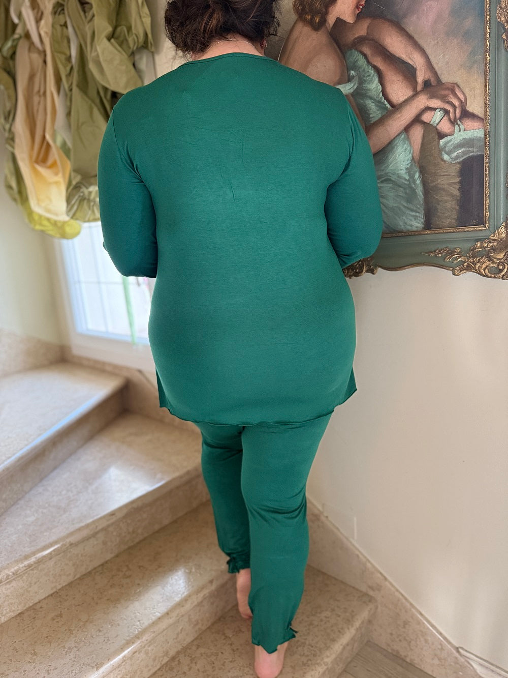 Pigiama Donna Manica Lunga Elisabetta Scollo a V