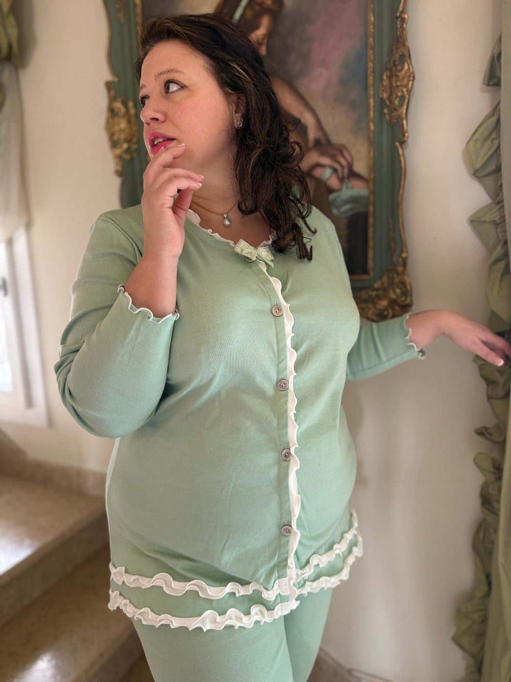 Pigiama Donna Aperto Manica Lunga Giorgia