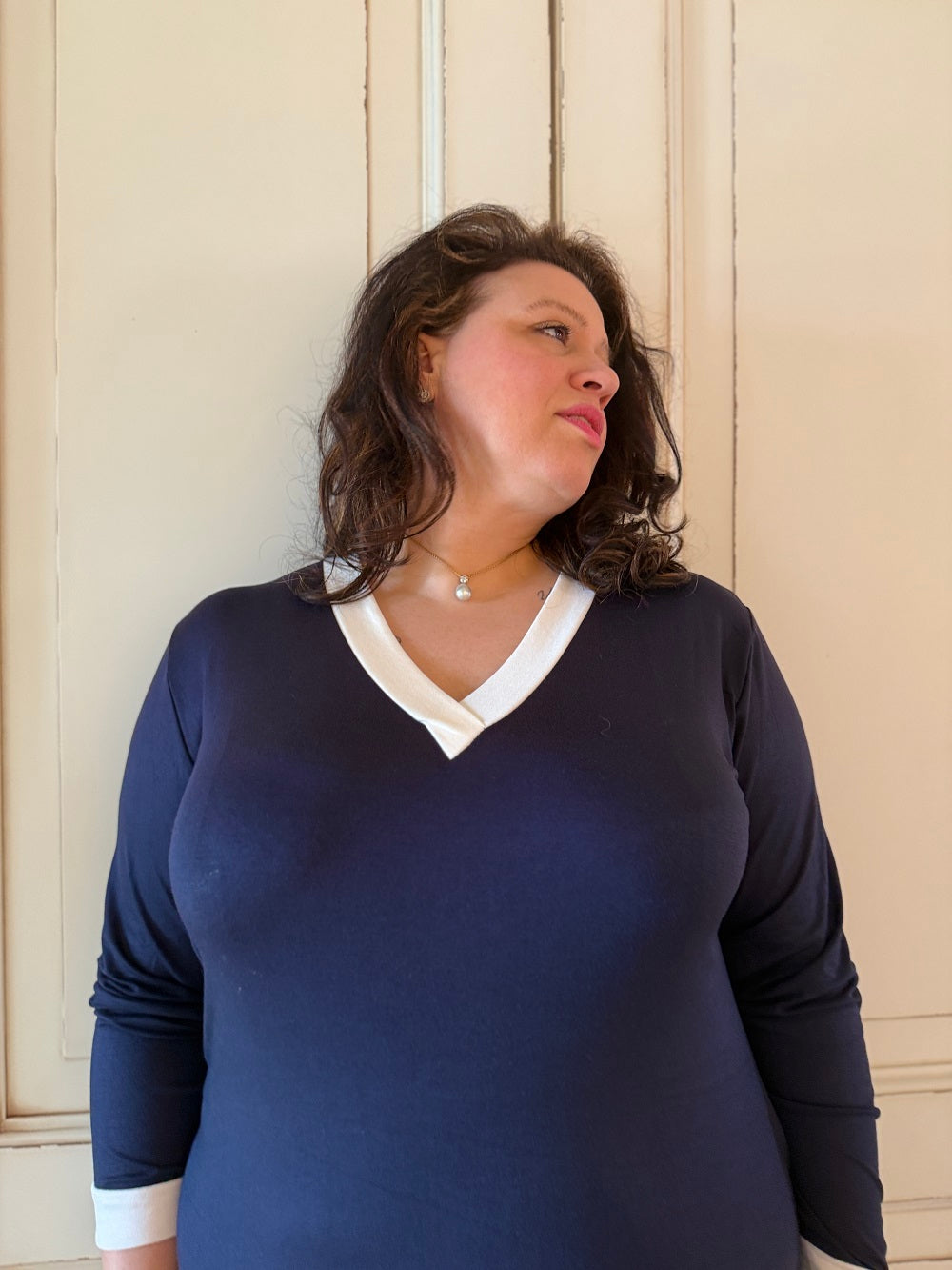 Pigiama Donna Scollo A V  Lidia