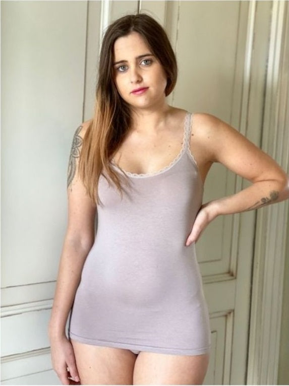 Canotta Donna Spalla Stretta Pizzetto