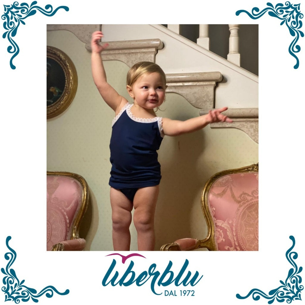 Canotta Bimba Spalla Stretta Pizzetto