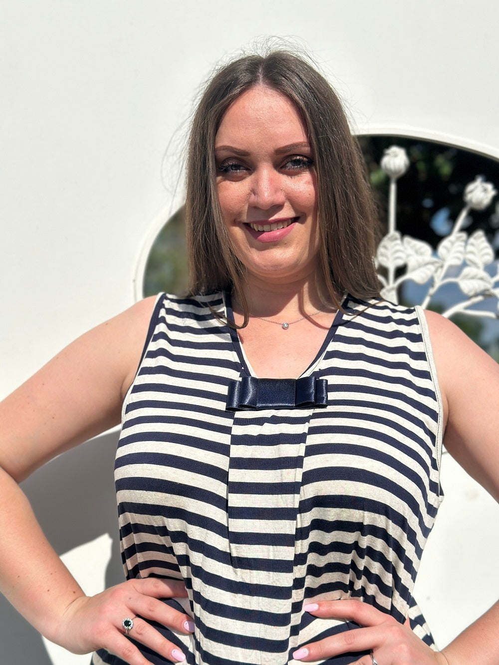 Camicia Donna Spalla Larga Lunga Marina Modal