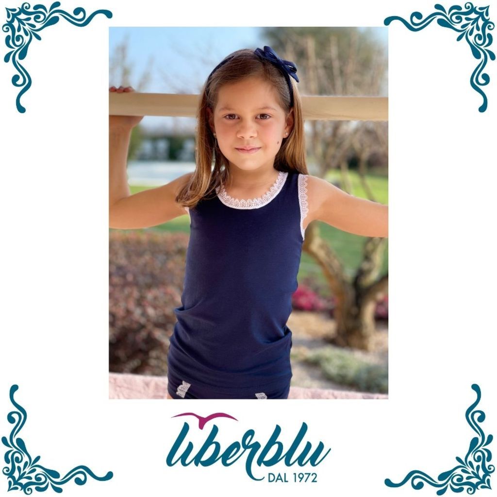 Canotta Bimba  Spalla Larga Pizzetto