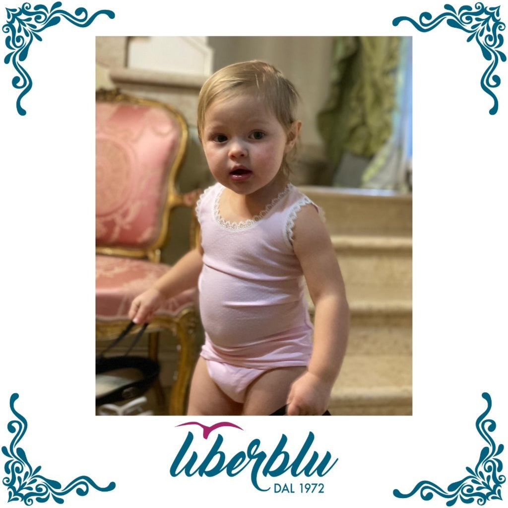 Canotta Bimba  Spalla Larga Pizzetto