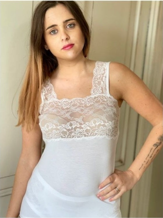 Canotta Donna Spalla Larga Pizzone