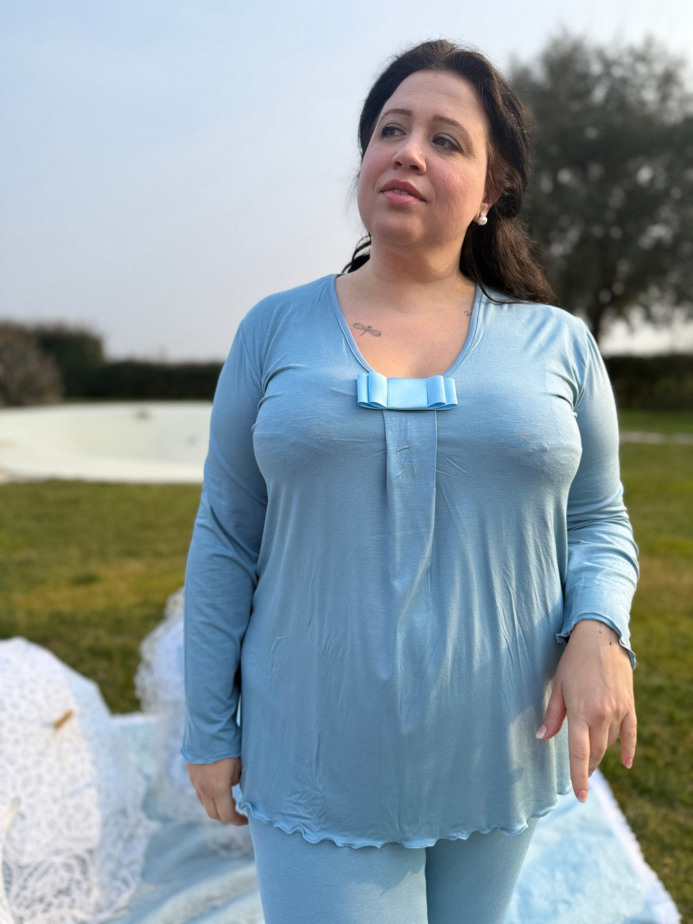 Pigiama Donna Manica Lunga  Modal Raso