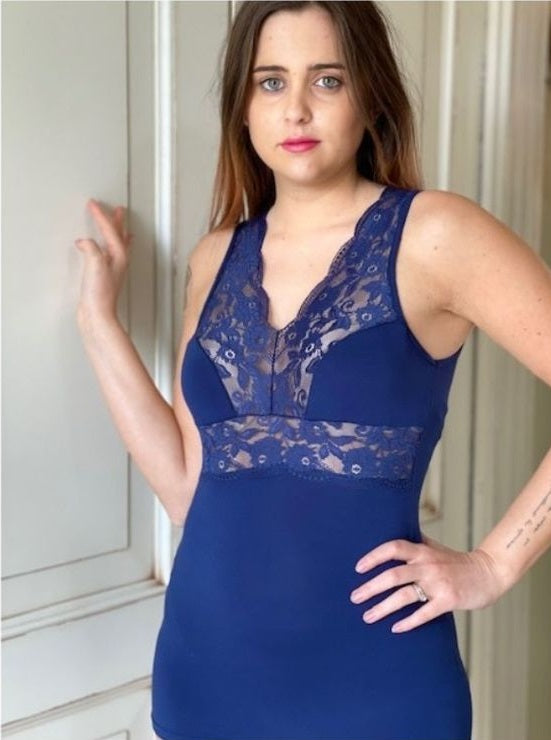 Canotta Spalla Larga Pizzo Seno