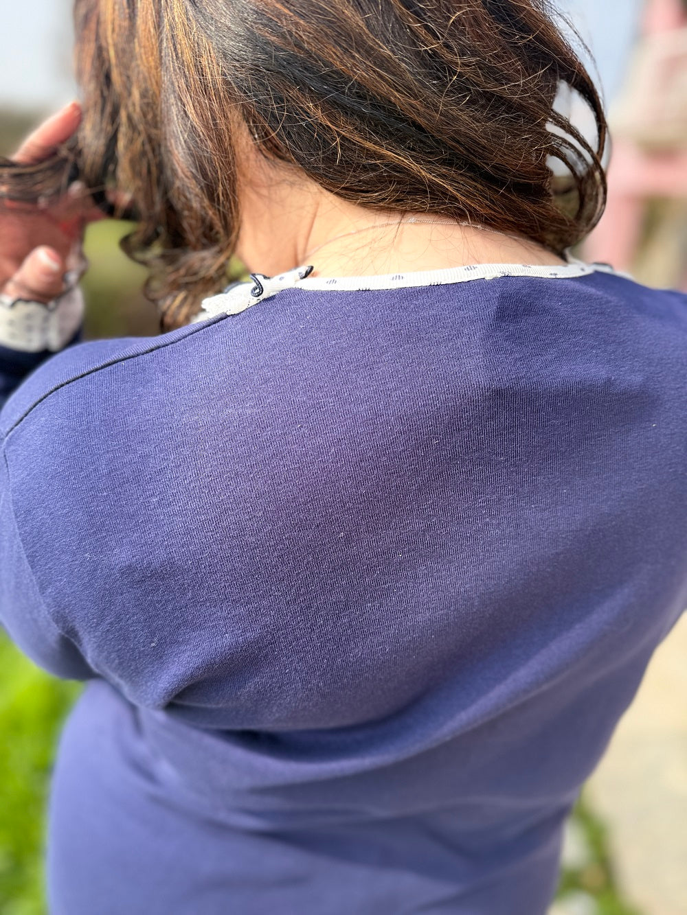 Pigiama Donna Serafino Manica Lunga Cuoricini